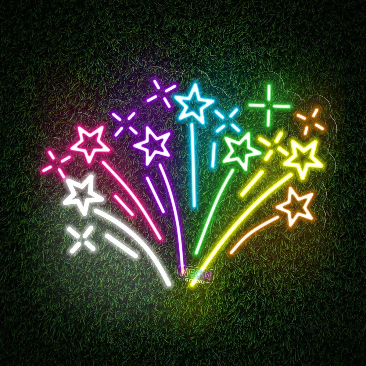 Colorful celebration neon neon sign